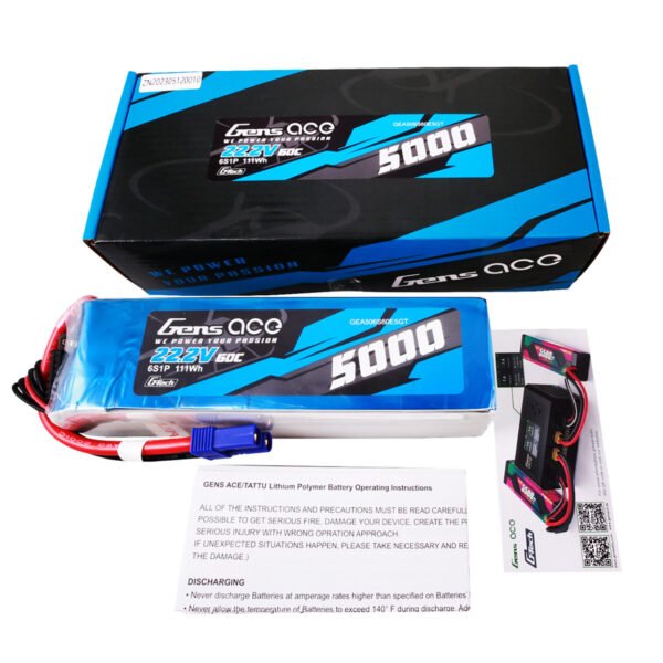 Batería Lipo G-tech Gens ace 5000mah 6S 60C 22,2 V con conector EC5 - Imagen 2