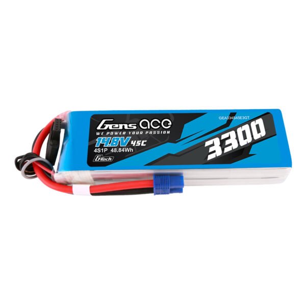 Batería Lipo G-tech de 3300 mAh, 4S, 45 C, 14,8 V y con EC3 de Gens Ace