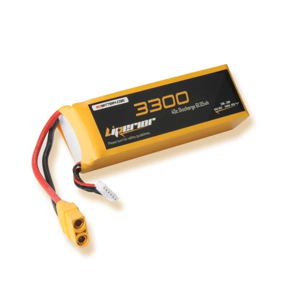 Batería Lipo Liperior 3300mAh 5S 40C 18,5V con conector XT90 para avión RC, helicóptero y automóvil - Imagen 2