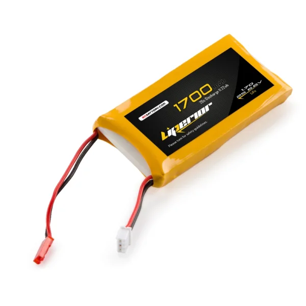 Batería de receptor Liperior de 1700 mAh, 2 s, 20 C, 6,6 V, LiFe, para avión, helicóptero, automóvil, barco y dron RC - Imagen 2