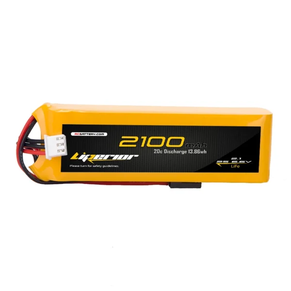 Batería de transmisor Liperior 2100mAh 2s 20C 6.6V LiFe para avión RC, helicóptero, automóvil, barco y dron