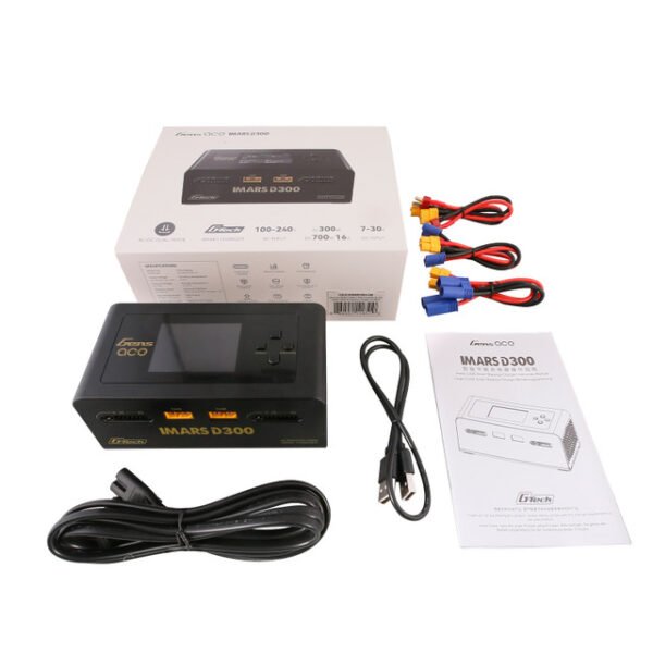 Cargador de batería RC Gens ace iMars D300 G-Tech Channel AC/DC 300W/700W (negro EE. UU.) - Imagen 2