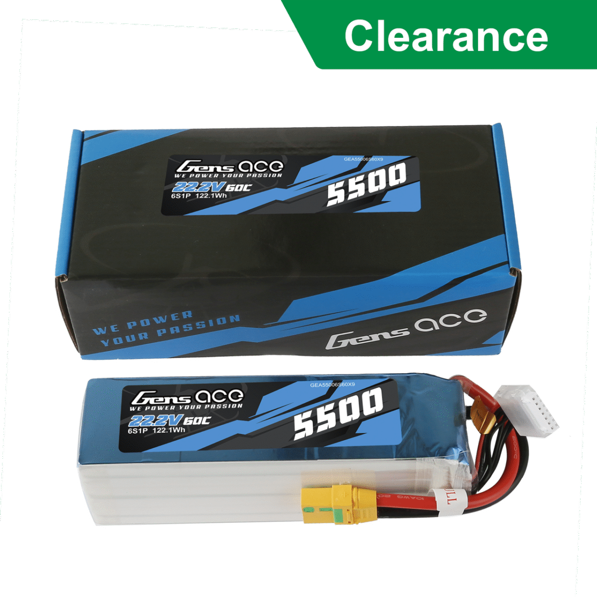 Batería Lipo Gens ace 5500mAh 6s 22,2V 60C con conector XT90-S - Imagen 2