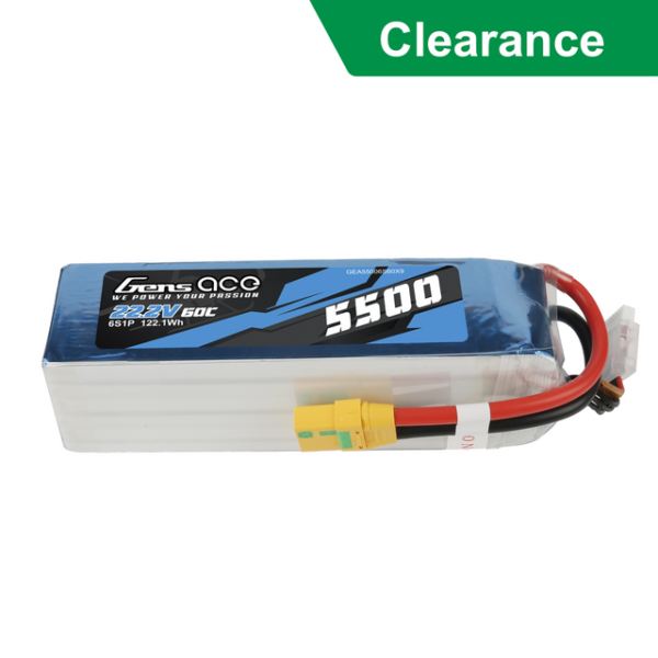Batería Lipo Gens ace 5500mAh 6s 22,2V 60C con conector XT90-S