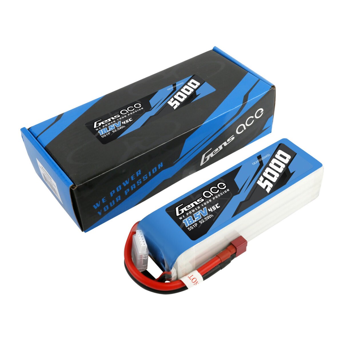 Batería Lipo Gens ace 5000mAh 5S 45C 18,5V con enchufe Deans - Imagen 4
