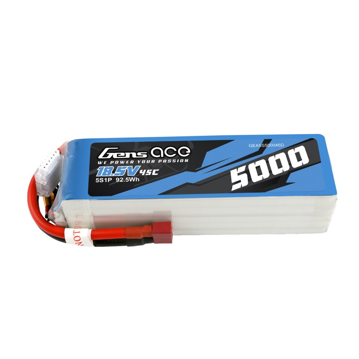 Batería Lipo Gens ace 5000mAh 5S 45C 18,5V con enchufe Deans - Imagen 5