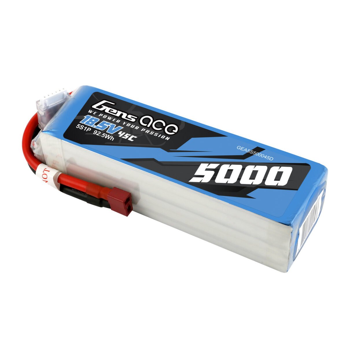 Batería Lipo Gens ace 5000mAh 5S 45C 18,5V con enchufe Deans