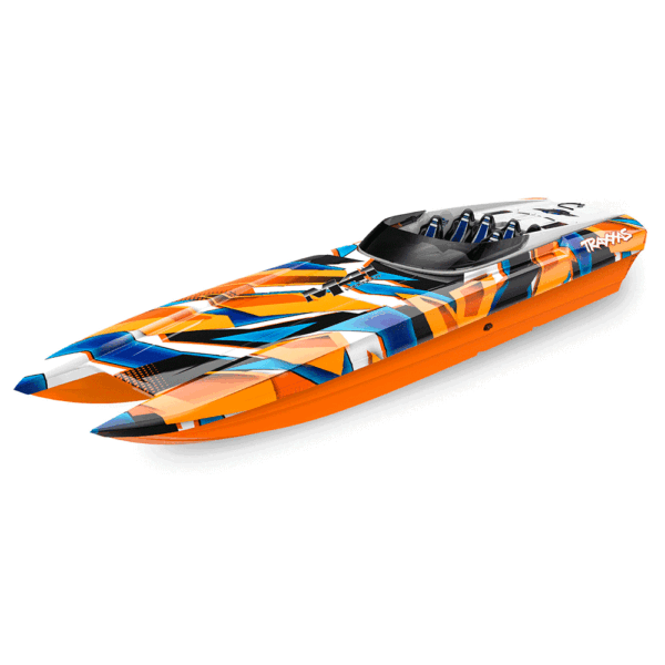 LANCHA TRAXXAS DCB M41 CATAMARAN RTR TQI TSM NARANJA - Imagen 2