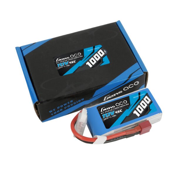 Batería Lipo Gens ace de 1000 mAh, 3S, 45 C, 11,1 V y conector Deans