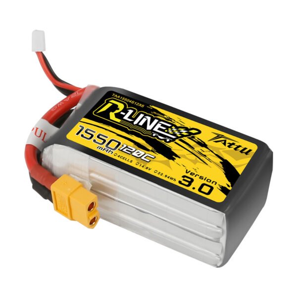 Batería de polímero de litio Tattu 1550 mAh, 4S, 120 C, 14,8 V, versión R-Line 3.0 con conector XT60 - Imagen 4