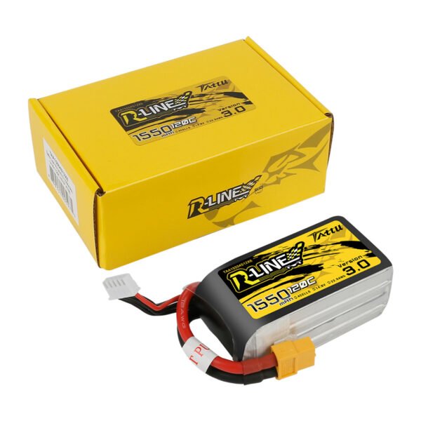 Batería de polímero de litio Tattu 1550 mAh, 4S, 120 C, 14,8 V, versión R-Line 3.0 con conector XT60 - Imagen 2