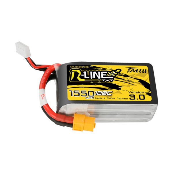 Batería de polímero de litio Tattu 1550 mAh, 4S, 120 C, 14,8 V, versión R-Line 3.0 con conector XT60 - Imagen 6