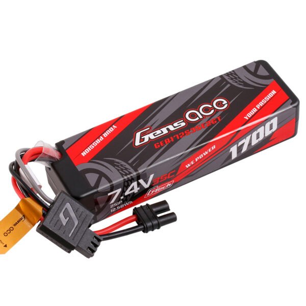 Batería Lipo rígida Gens ace de 1700 mAh, 2S, 35 C, 7,4 V, G-Tech, con conector IEC2