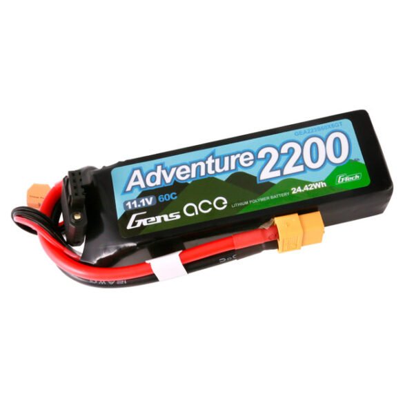 Batería Lipo Gens ace 2200 mAh, 3S, 60 C, 11,1 V, G-Tech Adventure con conector XT60 para vehículo RC - Imagen 3