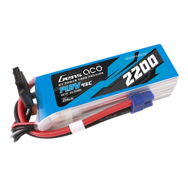 Batería Lipo G-Tech Gens ace de 2200 mAh, 4 s, 45 C, 14,8 V y conector EC3 - Imagen 3