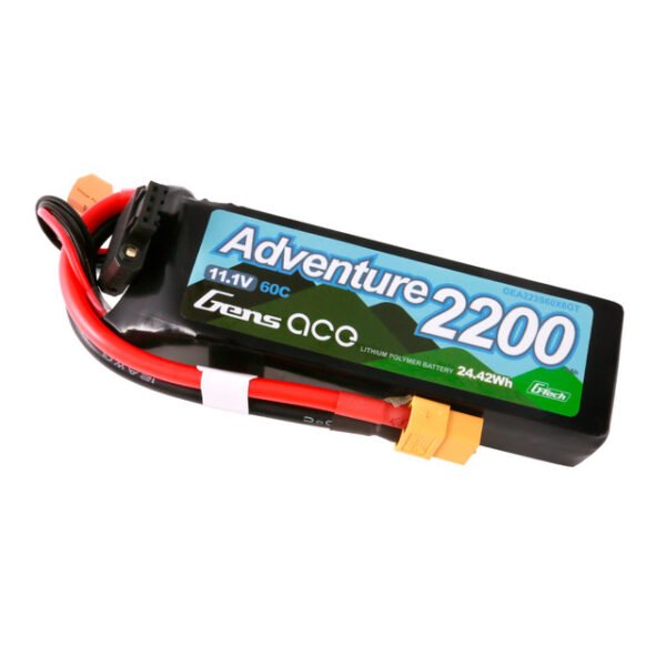 Batería Lipo Gens ace 2200 mAh, 3S, 60 C, 11,1 V, G-Tech Adventure con conector XT60 para vehículo RC
