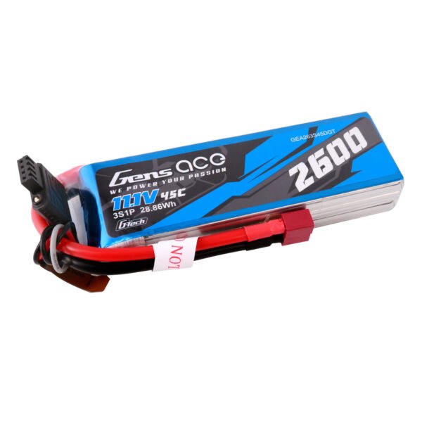 Batería Lipo G-Tech Gens ace de 2600 mAh, 3S, 45 C, 11,1 V y conector Deans