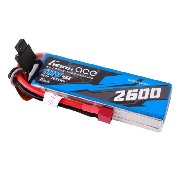 Batería Lipo G-Tech Gens ace de 2600 mAh, 3S, 45 C, 11,1 V y conector Deans - Imagen 4