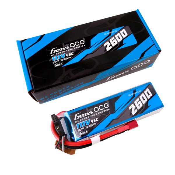 Batería Lipo G-Tech Gens ace de 2600 mAh, 3S, 45 C, 11,1 V y conector Deans - Imagen 2