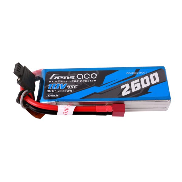 Batería Lipo G-Tech Gens ace de 2600 mAh, 3S, 45 C, 11,1 V y conector Deans - Imagen 6
