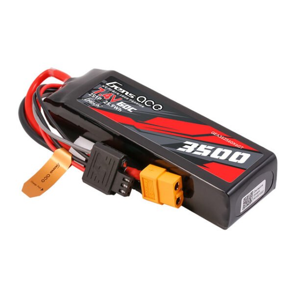 Batería de polímero de litio Gens ace G-Tech de 3500 mAh, 2S, 7,4 V, 60 C y conector XT60