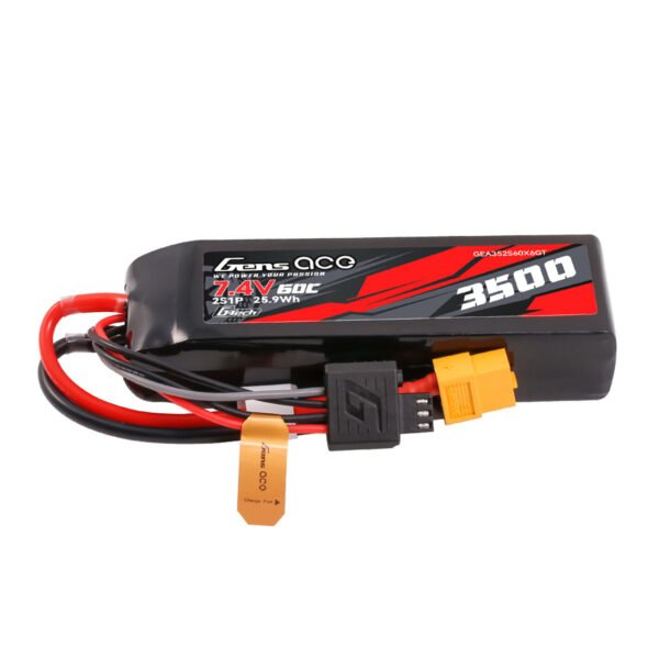 Batería de polímero de litio Gens ace G-Tech de 3500 mAh, 2S, 7,4 V, 60 C y conector XT60 - Imagen 3