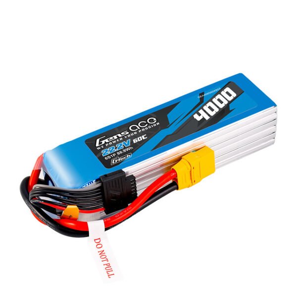 Batería de polímero de litio Gens ace G-Tech 6S de 4000 mAh, 60 C y 22,2 V con conector XT90
