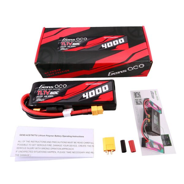 Batería Lipo G-Tech Gens ace de 4000 mAh, 3S, 60 C, 11,1 V y conector XT60 - Imagen 2