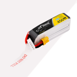 Batería de polímero de litio Tattu de 450 mAh, 4S, 95 C, 15,2 V, alta tensión, con conector XT30 (tamaño largo)