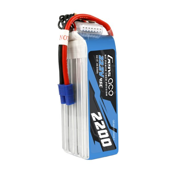 Batería de polímero de litio Gens ace de 2200 mAh, 6S, 45 C, 22,2 V y conector EC3 - Imagen 4