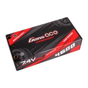 Batería Lipo Gens ace de 4600 mAh, 7,4 V, 60 C, 2S2P, paquete corto, n.° 29, con conector de bala de 4,0 mm a conector XT60