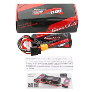 Batería Lipo G-tech con carcasa rígida Gens ace de 1100 mAh, 3S, 60 C, 11,1 V y conector XT60