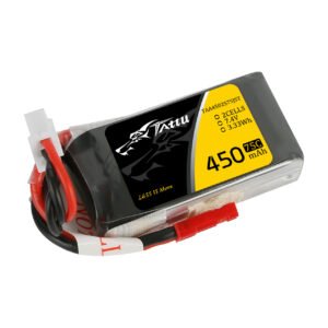 Batería Lipo Tattu de 450 mAh, 2S, 7,4 V, 75 C y conector JST-SYP