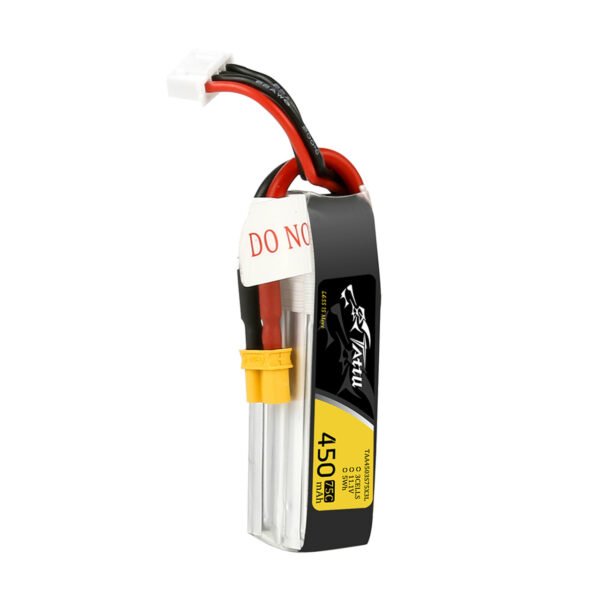 Batería Lipo Tattu de 450 mAh, 3S, 11,1 V, 75 C y conector XT30 (tamaño largo para chasis H) - Imagen 3