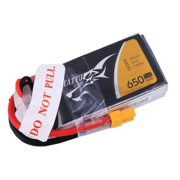 Batería de polímero de litio Tattu de 650 mAh, 3S, 75 C, 11,1 V y conector XT30 - Imagen 5