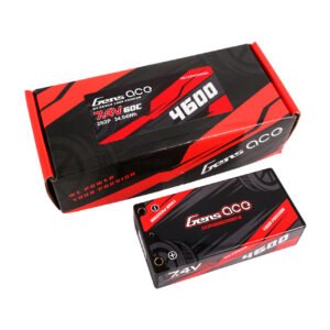 Batería Lipo Gens ace de 4600 mAh, 7,4 V, 60 C, 2S2P, paquete corto, n.° 29, con conector de bala de 4,0 mm a conector XT60