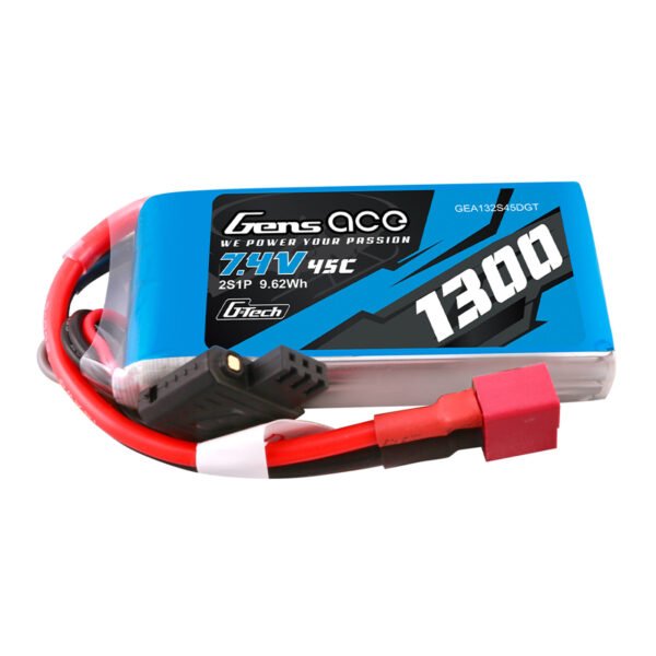 Batería Lipo Gens ace de 1300 mAh, 2S, 7,4 V, 45 C, G-tech, con conector Deans - Imagen 3