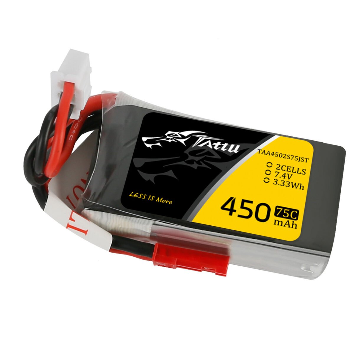 Batería Lipo Tattu de 450 mAh, 2S, 7,4 V, 75 C y conector JST-SYP - Imagen 4