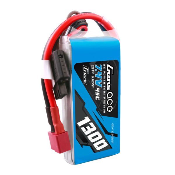 Batería Lipo Gens ace de 1300 mAh, 2S, 7,4 V, 45 C, G-tech, con conector Deans - Imagen 4