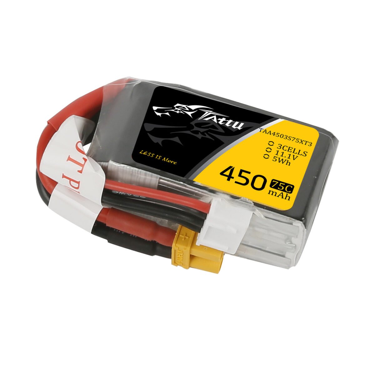 Batería de polímero de litio Tattu 3S de 450 mAh, 75 C y 11,1 V con conector XT30 - Imagen 6