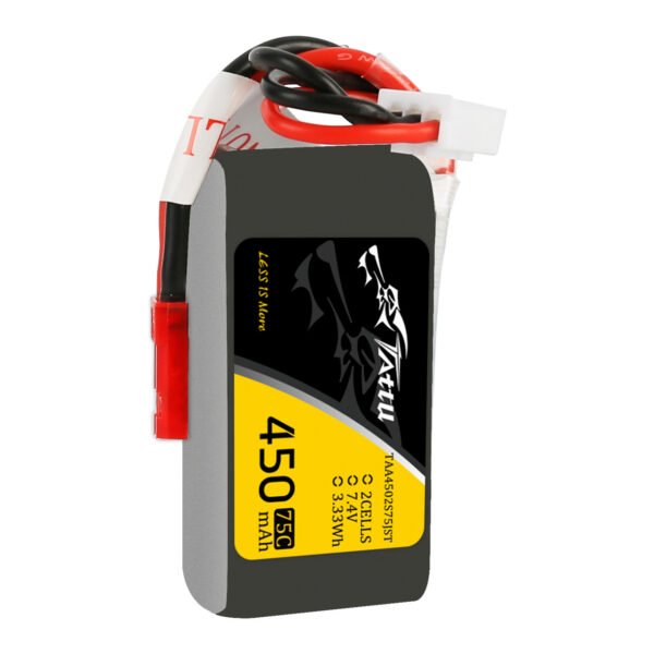 Batería Lipo Tattu de 450 mAh, 2S, 7,4 V, 75 C y conector JST-SYP - Imagen 5
