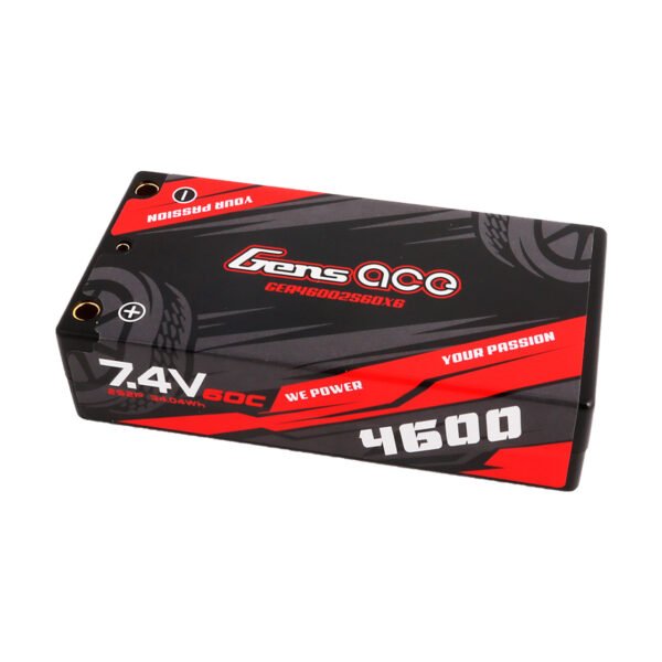 Batería Lipo Gens ace de 4600 mAh, 7,4 V, 60 C, 2S2P, paquete corto, n.° 29, con conector de bala de 4,0 mm a conector XT60 - Imagen 6