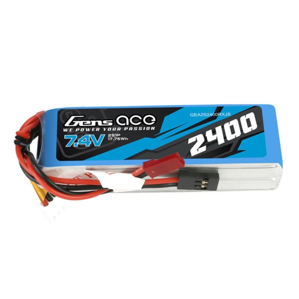 Batería Lipo Gens ace RX de 2400 mAh, 2S y 7,4 V con conector JST-SYP - Imagen 3