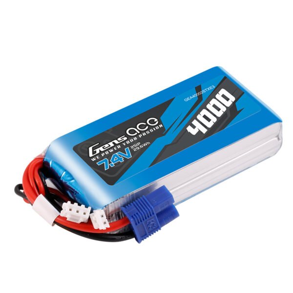 Batería Lipo Gens ace de 4000 mAh, 2S, 7,4 V, TX, con conector EC3