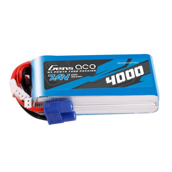 Batería Lipo Gens ace de 4000 mAh, 2S, 7,4 V, TX, con conector EC3