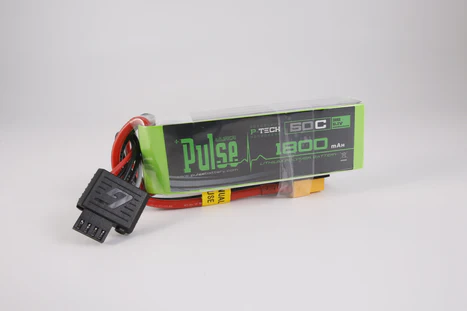 Batería Lipo P-Tech Pulse de 1800 mAh, 50 C, 11,1 V, 3S, conector XT60
