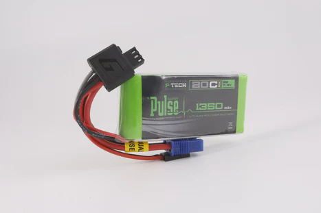 Batería de LiPo PULSE 2S de 1350 mAh, 20 C y 7,4 V RX P-Tech