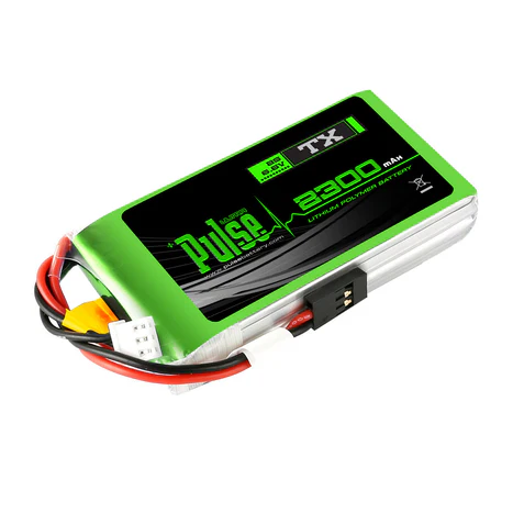 Batería de litio Pulse TX de 2300 mAh, 2S y 6,6 V (conector JR-3P y EC3)
