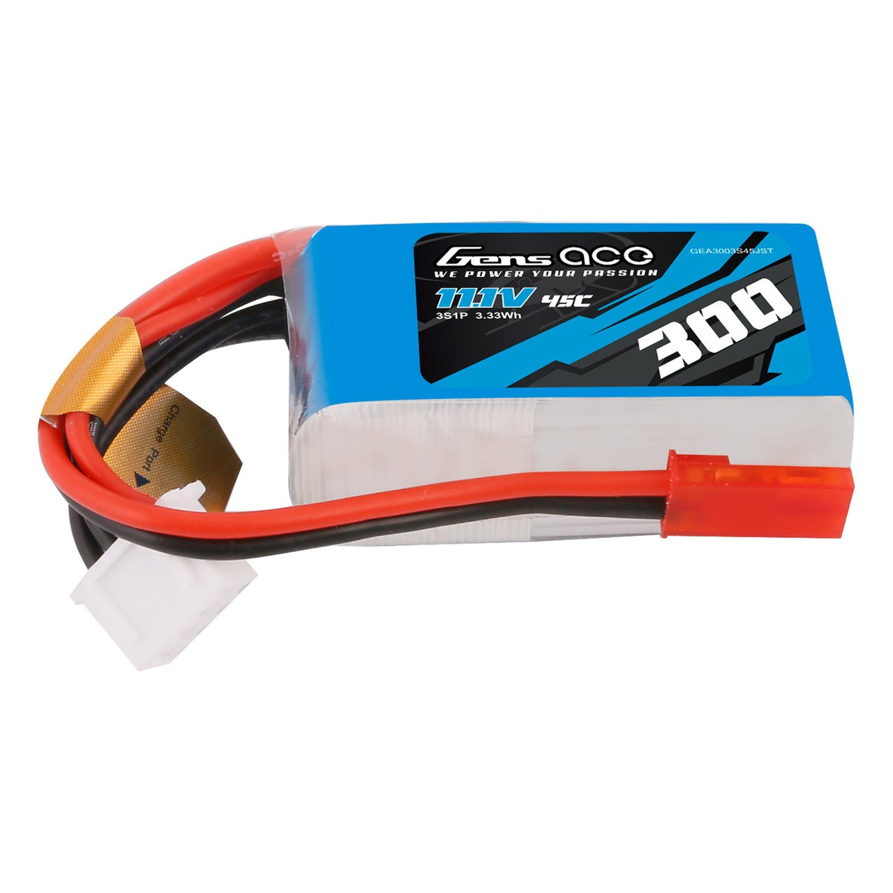 Baterías LiPo Gens ace 300mAh 3S 11.1V 45C con conector JST - Imagen 5