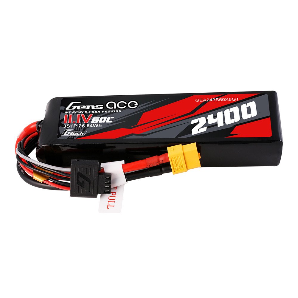 Batería Lipo G-Tech Gens ace de 2400 mAh, 3S1P, 60 C, 11,1 V y conector XT60 - Imagen 4